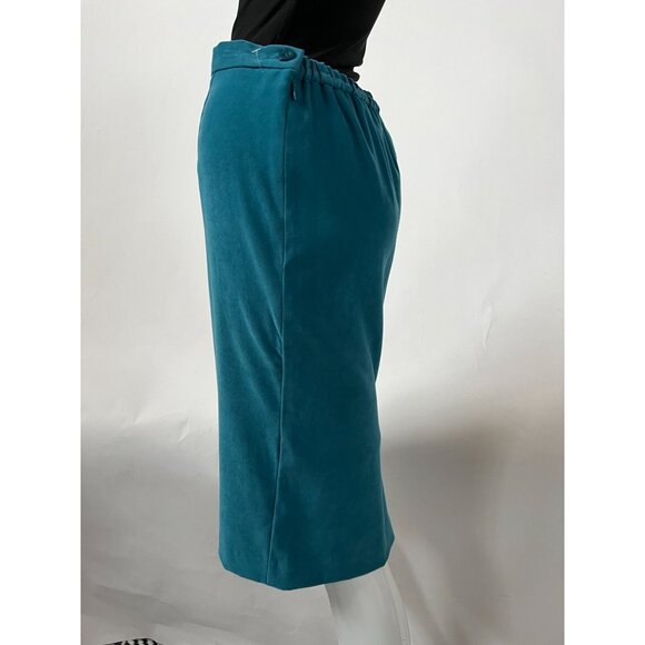 Leslie Fay Womens Turquoise Pencil Skirt 6P Polyester/Spandex Mid-Length - Picture 7 of 16